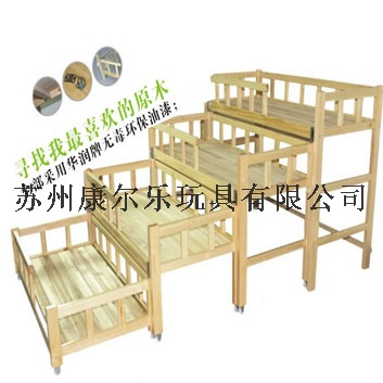 原木四层推拉床